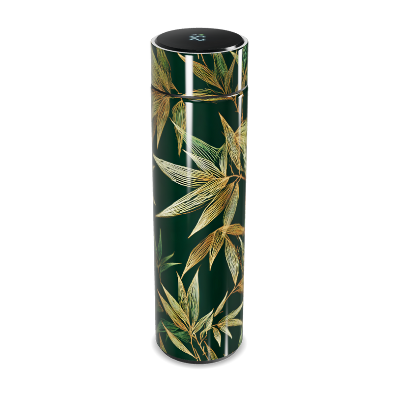 Garrafa Térmica Touch - Folhas Verde Aço Inox