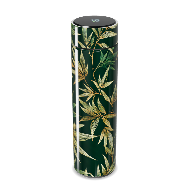 Garrafa Térmica Touch - Folhas Verde Aço Inox