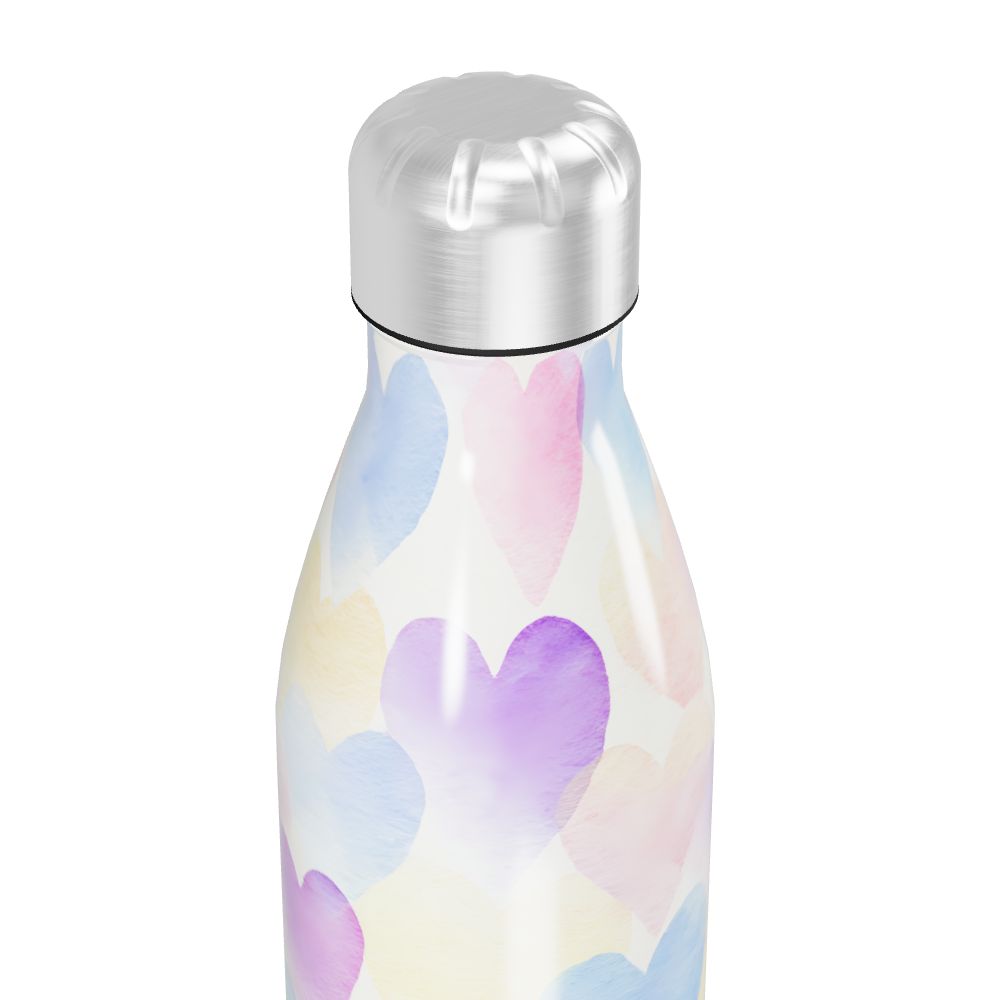 Garrafa Inox Corações Coloridos