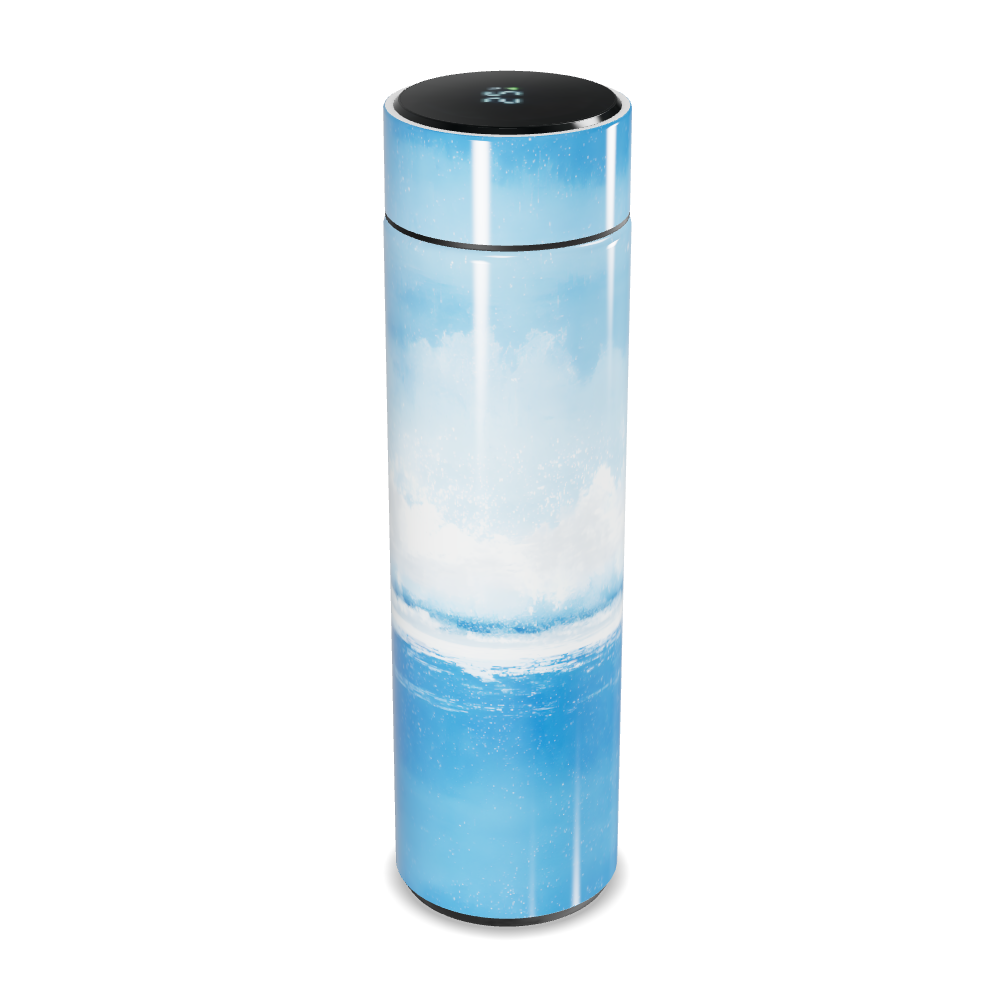 Garrafa Térmica Touch - Azul com Estampa Oceano