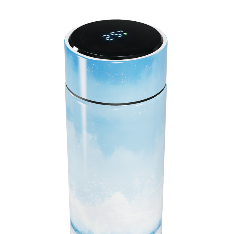 Garrafa Térmica Touch - Azul com Estampa Oceano