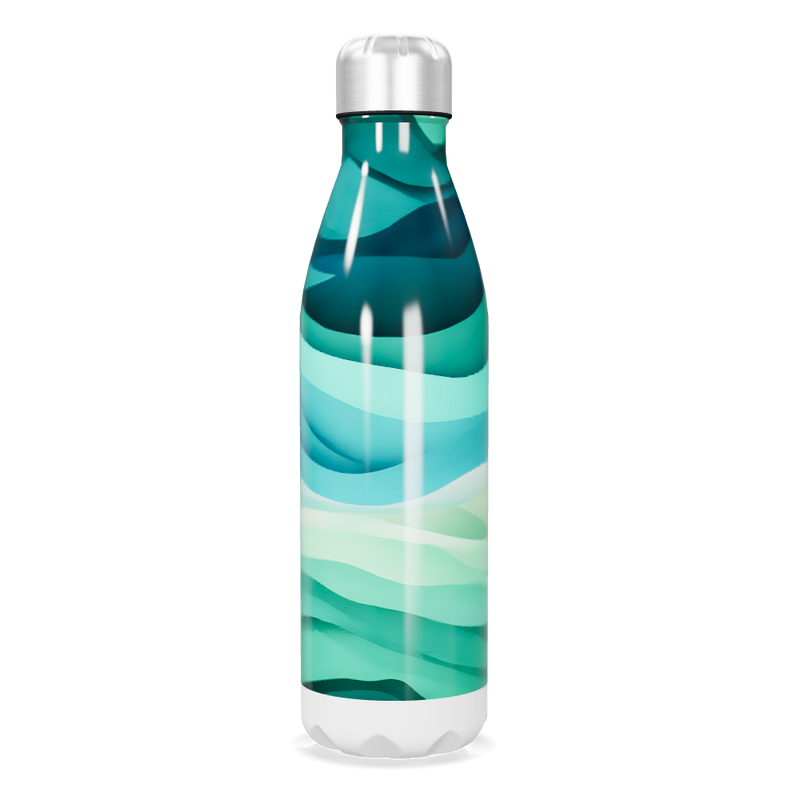 Garrafa Inox - Estampa Ondas Azul