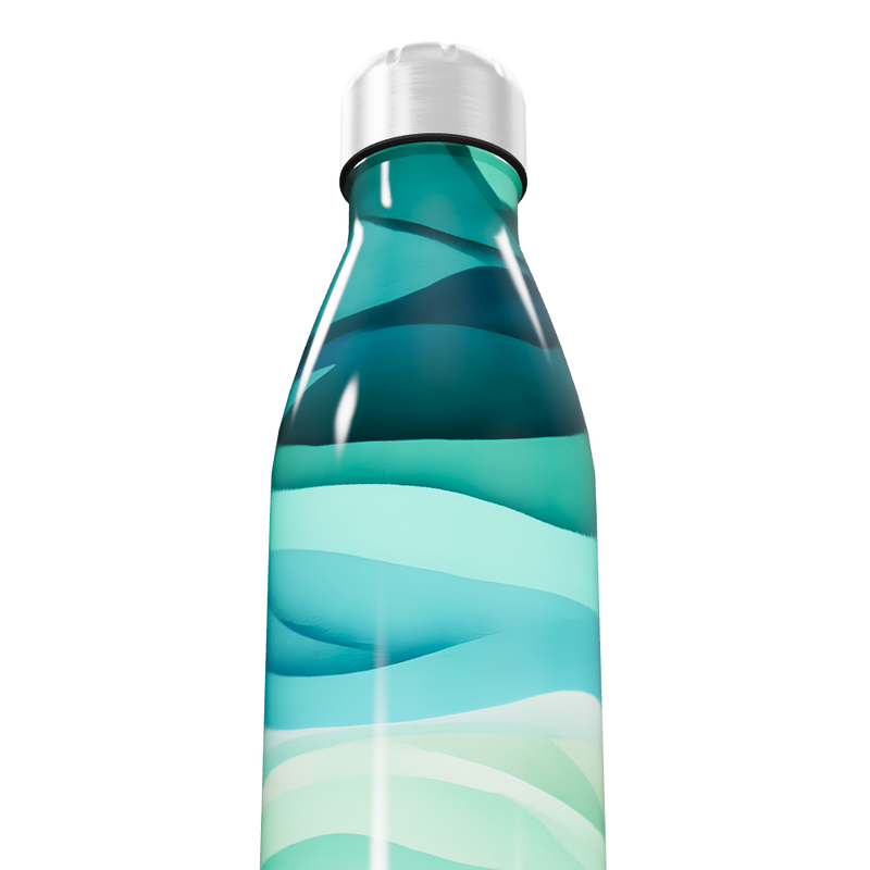 Garrafa Inox - Estampa Ondas Azul