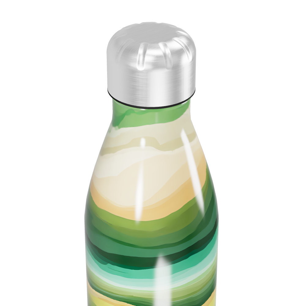 Garrafa Inox - Verde com Estampa Abstrata