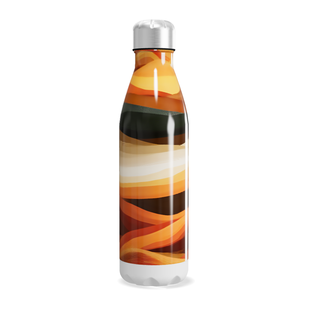Garrafa Inox - Estampa Ondas Laranja