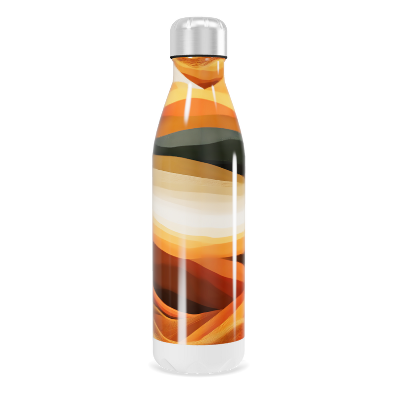 Garrafa Inox - Estampa Ondas Laranja