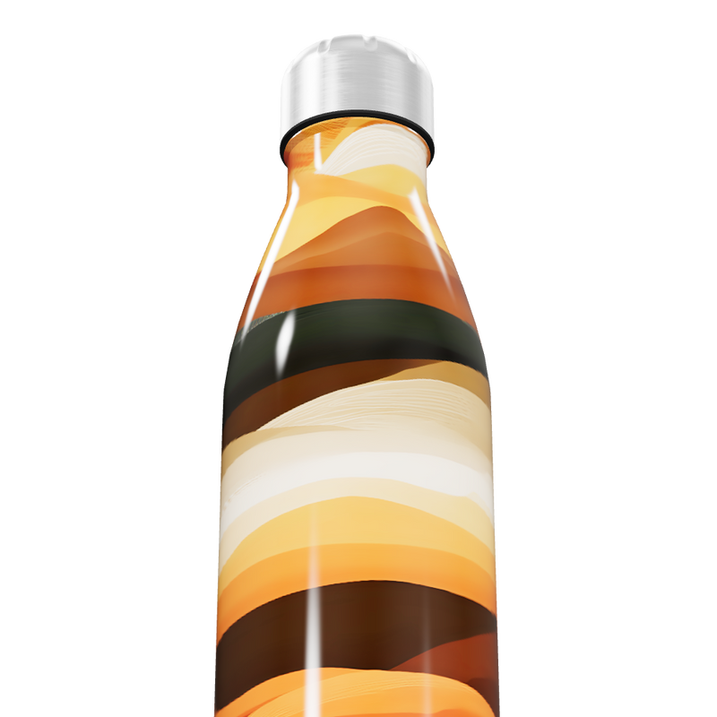 Garrafa Inox - Estampa Ondas Laranja