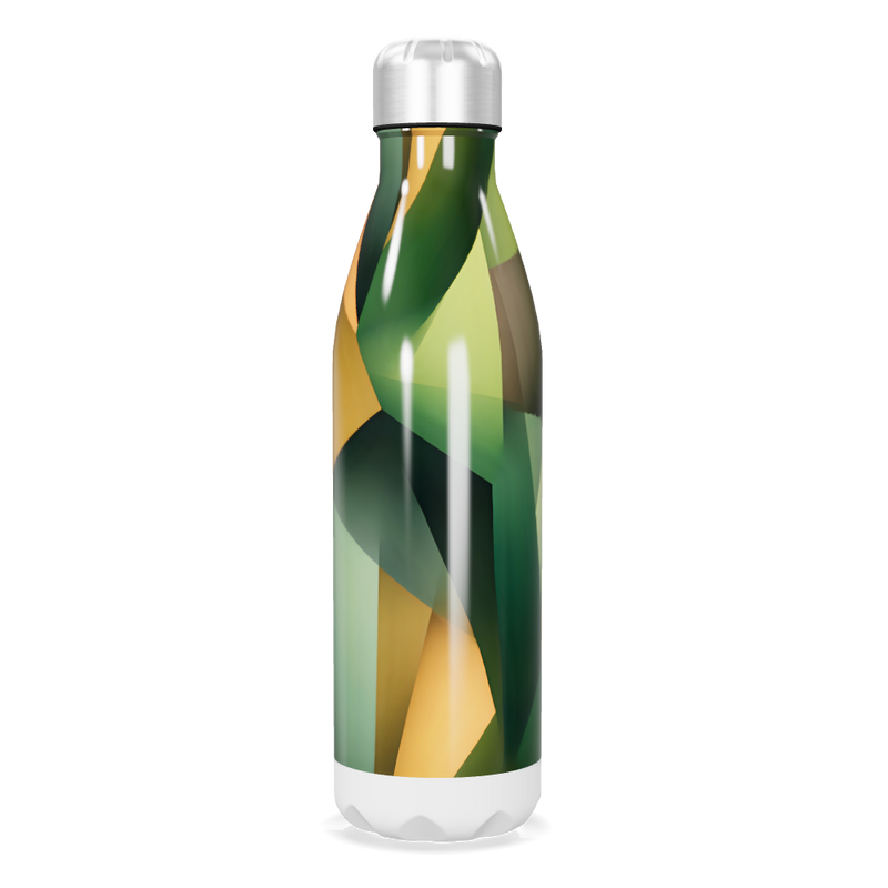 Garrafa Inox - Estampa Geométrica Verde