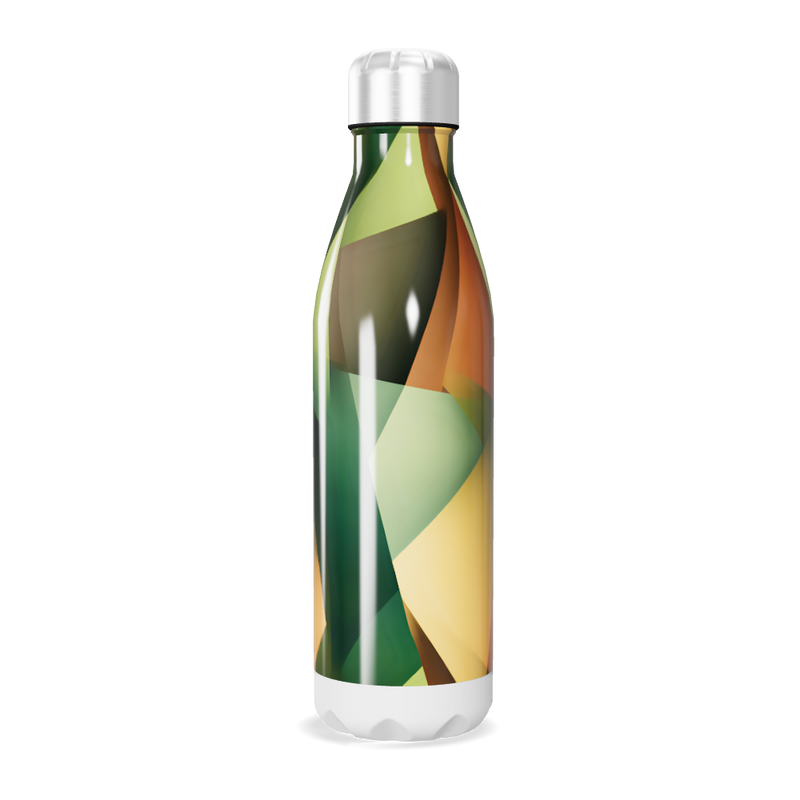 Garrafa Inox - Estampa Geométrica Verde