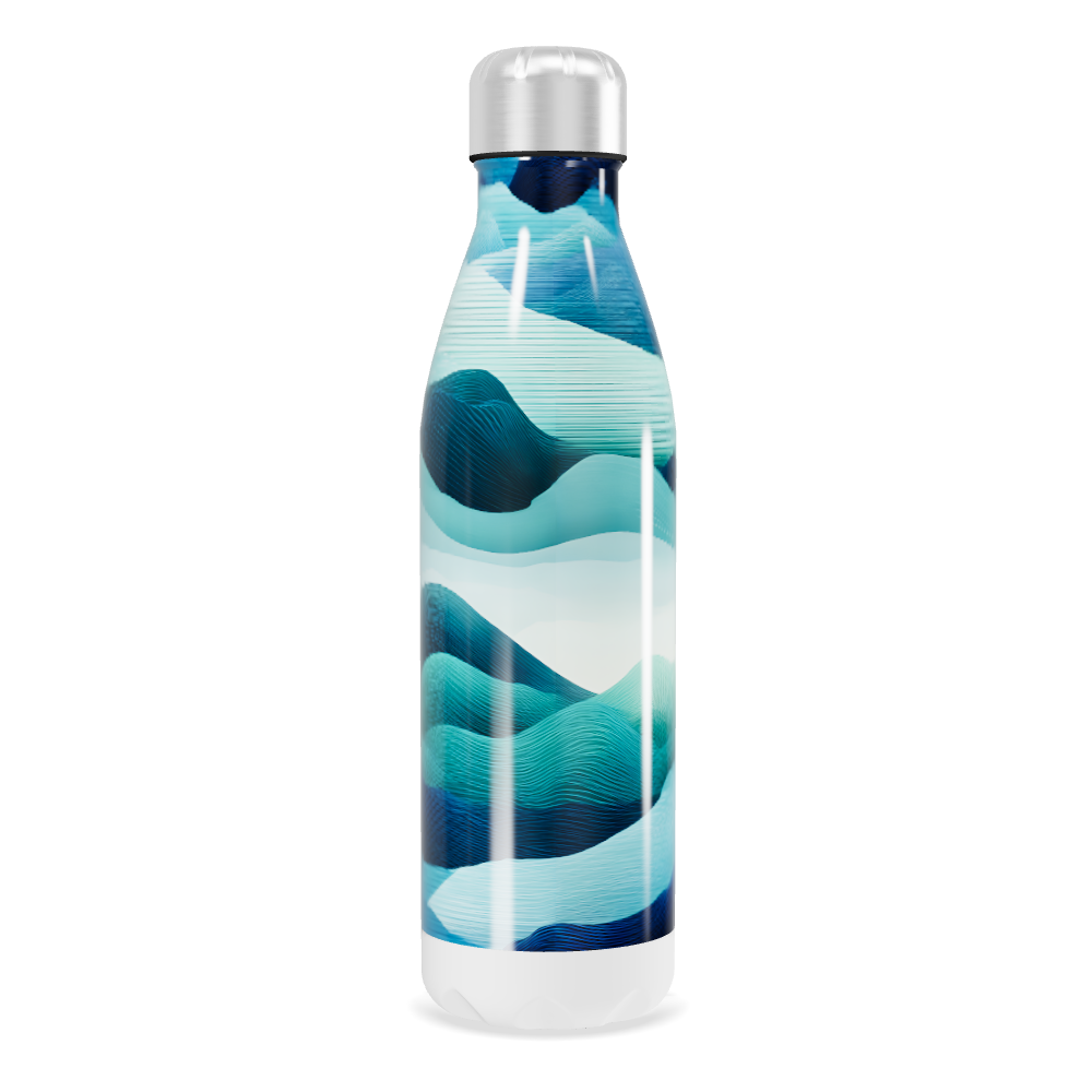 Garrafa Inox - Estampa Ondas Azul