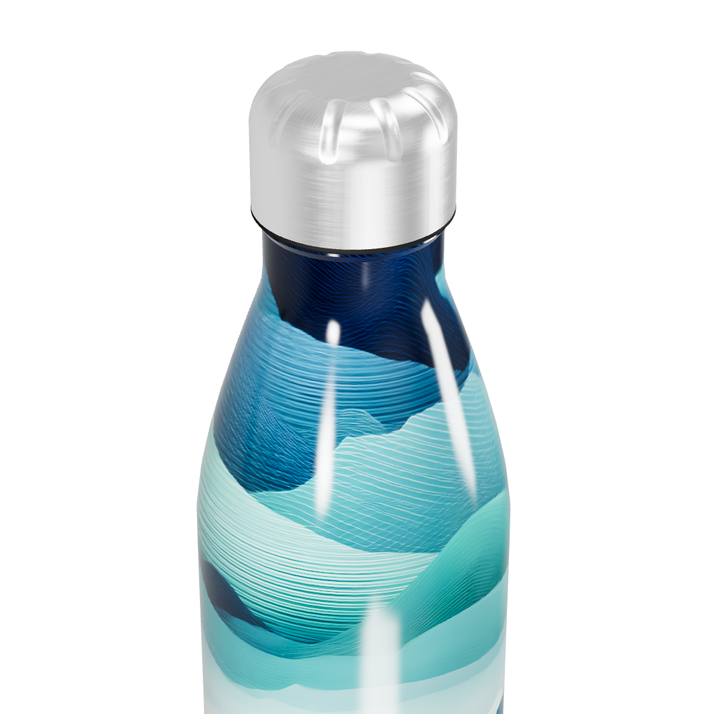 Garrafa Inox - Estampa Ondas Azul