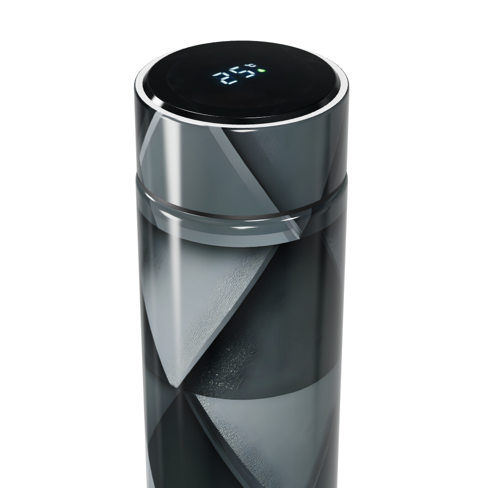 Garrafa Térmica Touch - Preta com Design Geométrico