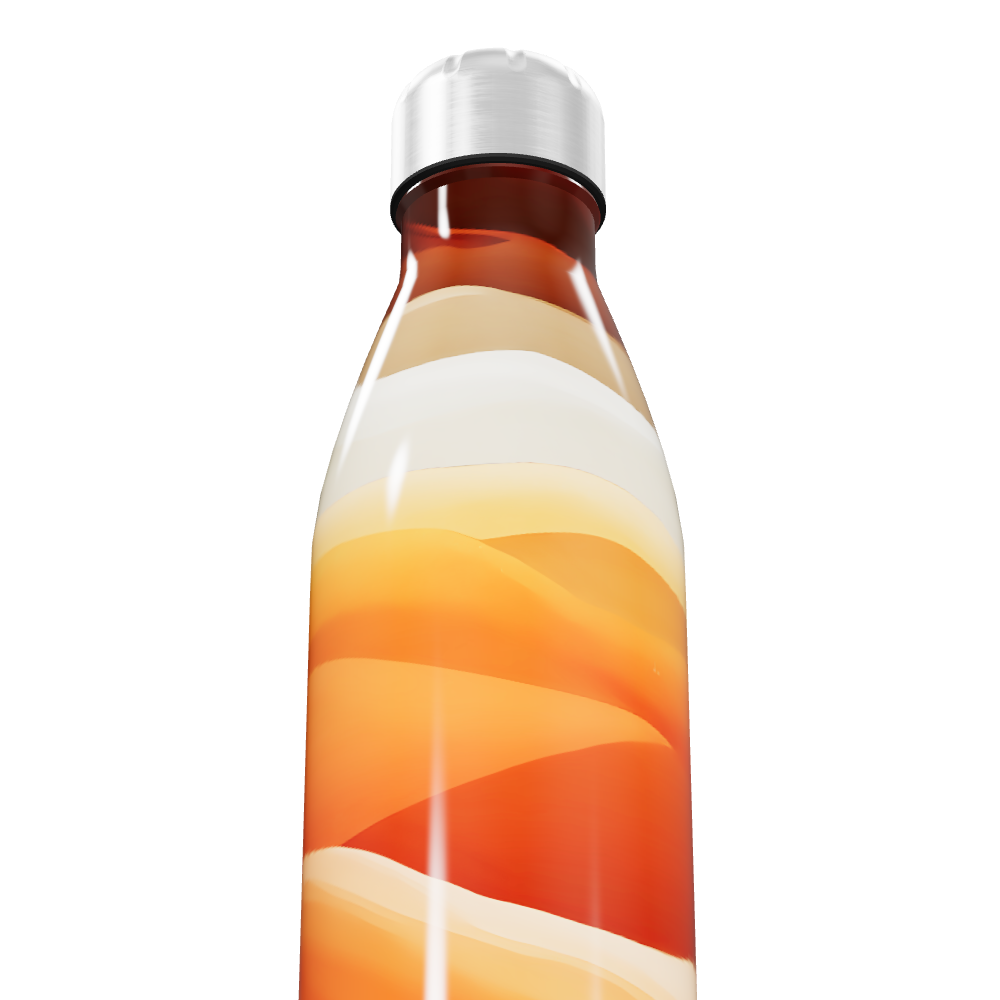 Garrafa Inox - Estampa Laranja e Branca