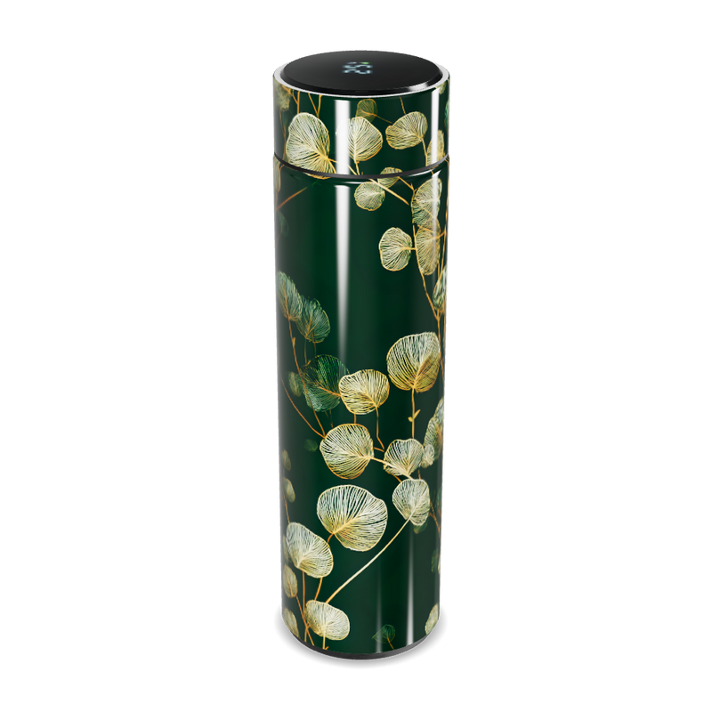 Garrafa Térmica Touch - Verde Floral Aço Inox