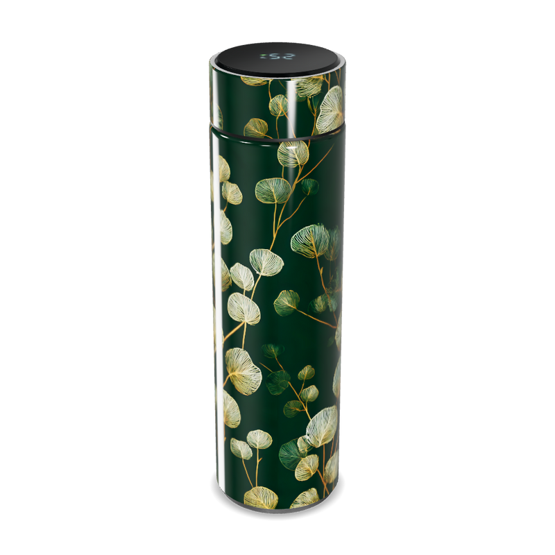 Garrafa Térmica Touch - Verde Floral Aço Inox