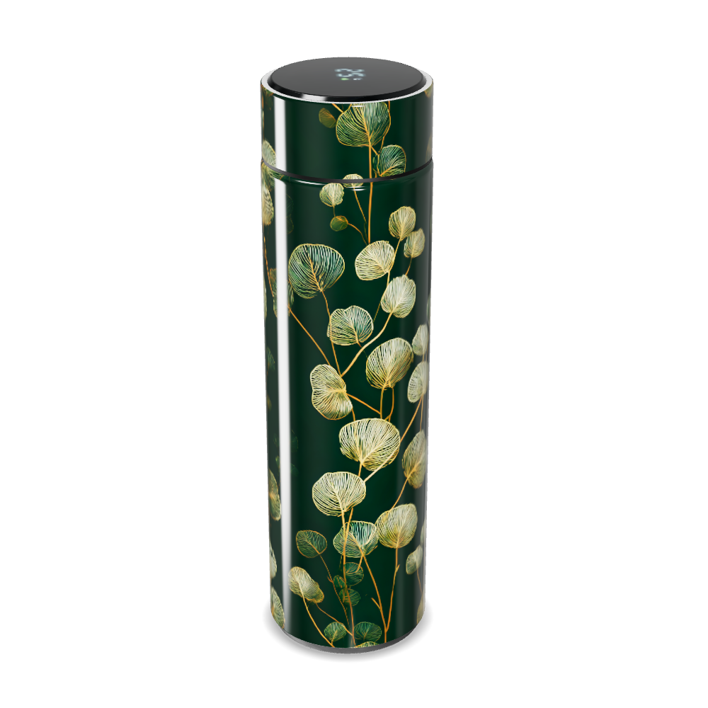 Garrafa Térmica Touch - Verde Floral Aço Inox