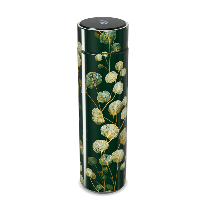 Garrafa Térmica Touch - Verde Floral Aço Inox