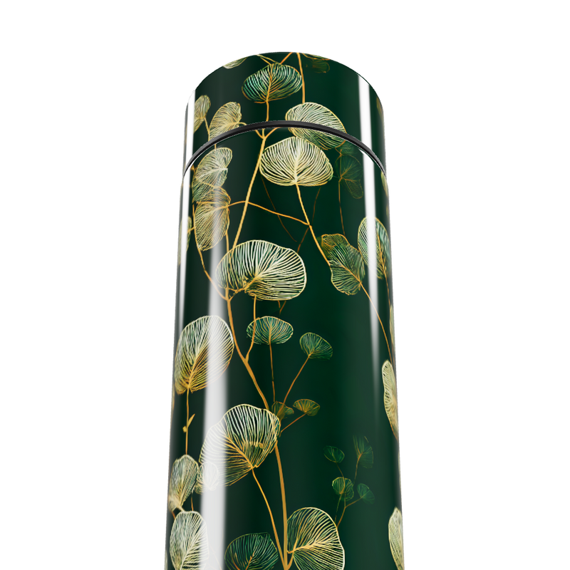 Garrafa Térmica Touch - Verde Floral Aço Inox