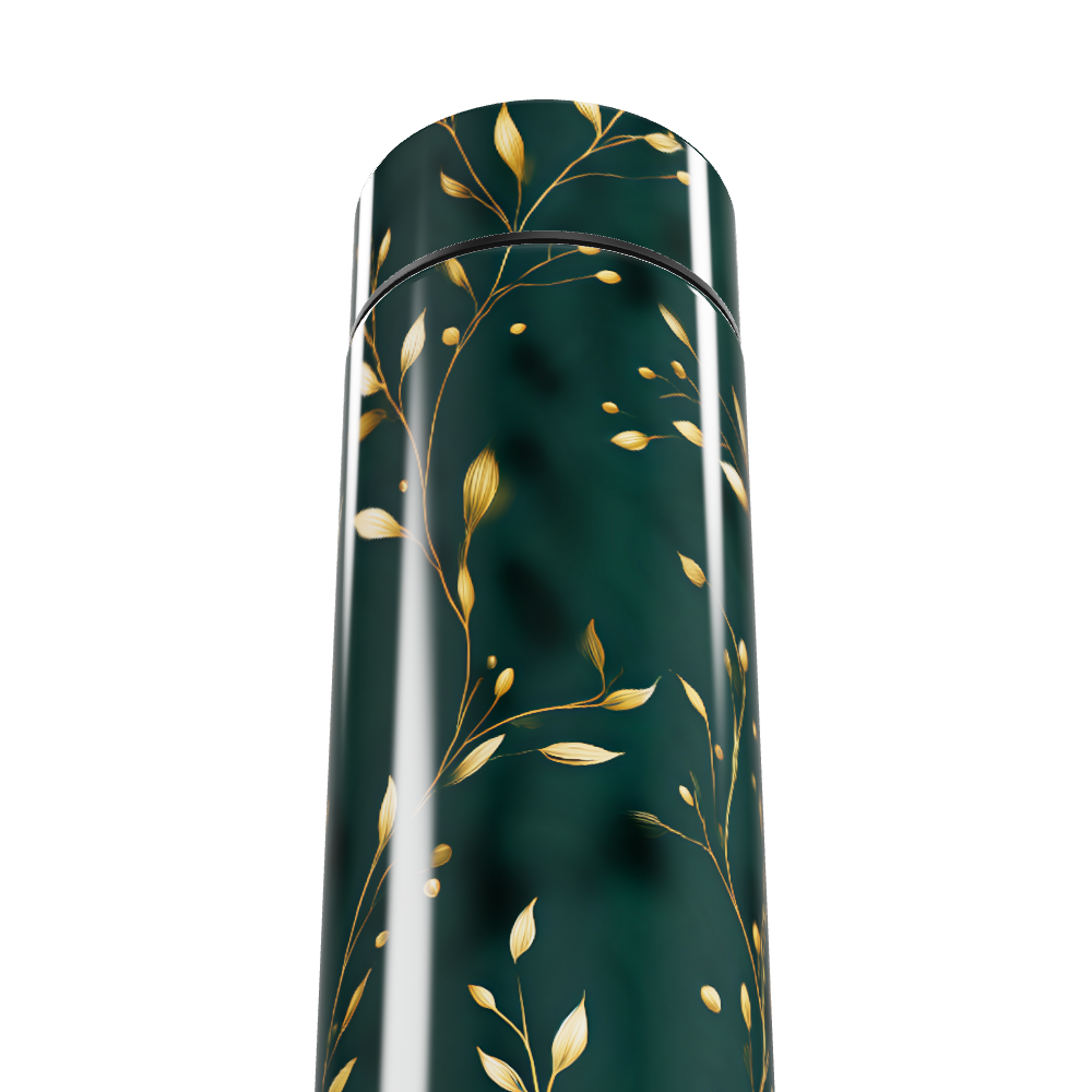 Garrafa Térmica Touch - Verde Floral Elegante