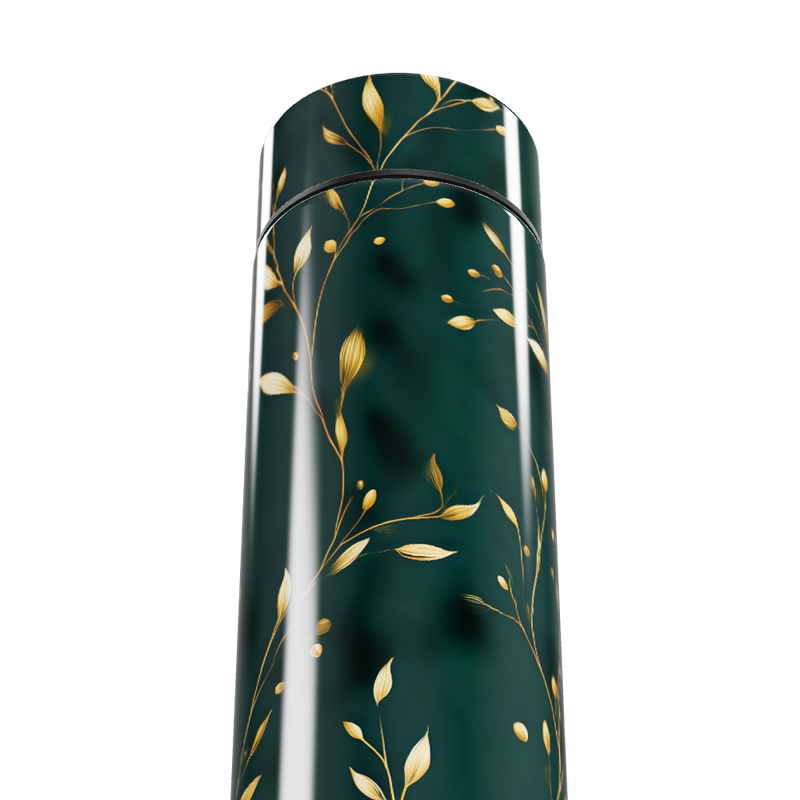 Garrafa Térmica Touch - Verde Floral Elegante