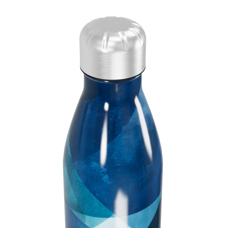 Garrafa Inox - Azul com Estampa Geométrica