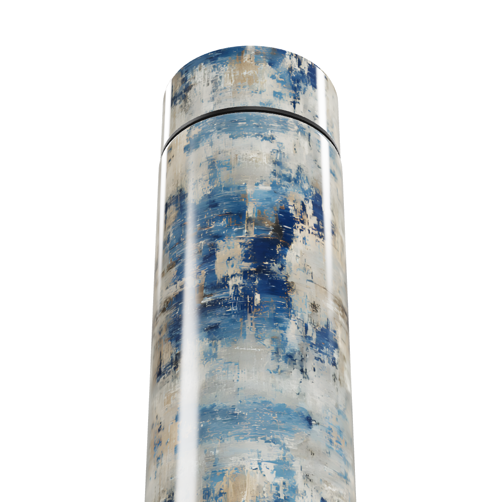 Garrafa Térmica Touch Estampa Azul Abstrata