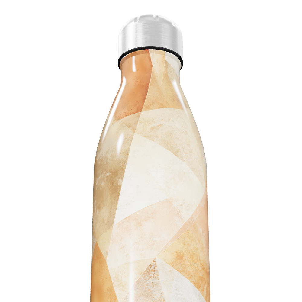 Garrafa Inox - Estampa Geométrica Bege