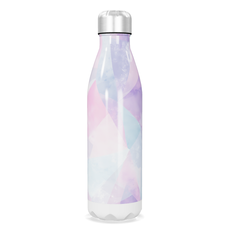 Garrafa Inox - Rosa e Azul Geométrico