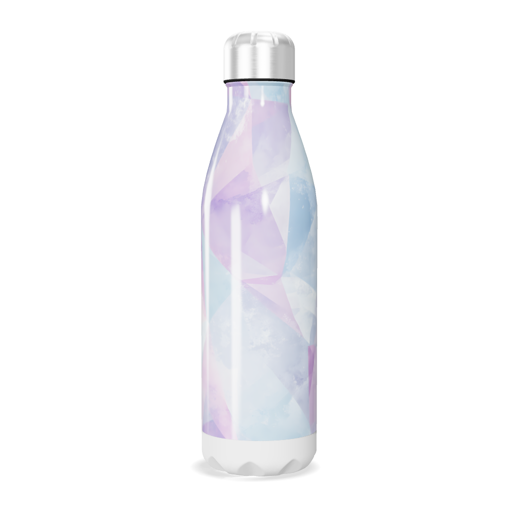 Garrafa Inox - Rosa e Azul Geométrico