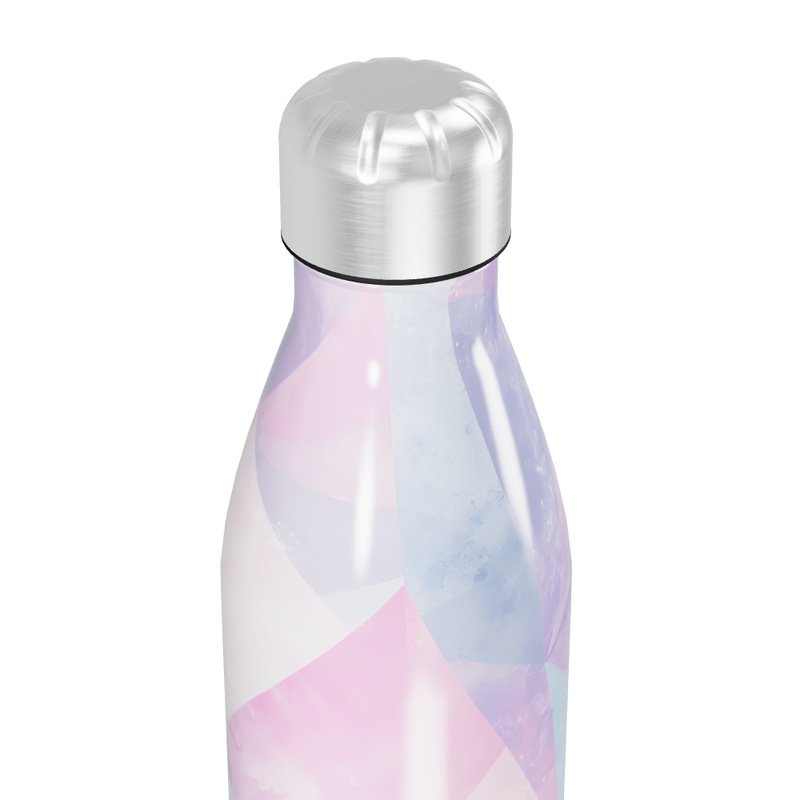 Garrafa Inox - Rosa e Azul Geométrico