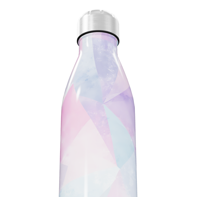 Garrafa Inox - Rosa e Azul Geométrico