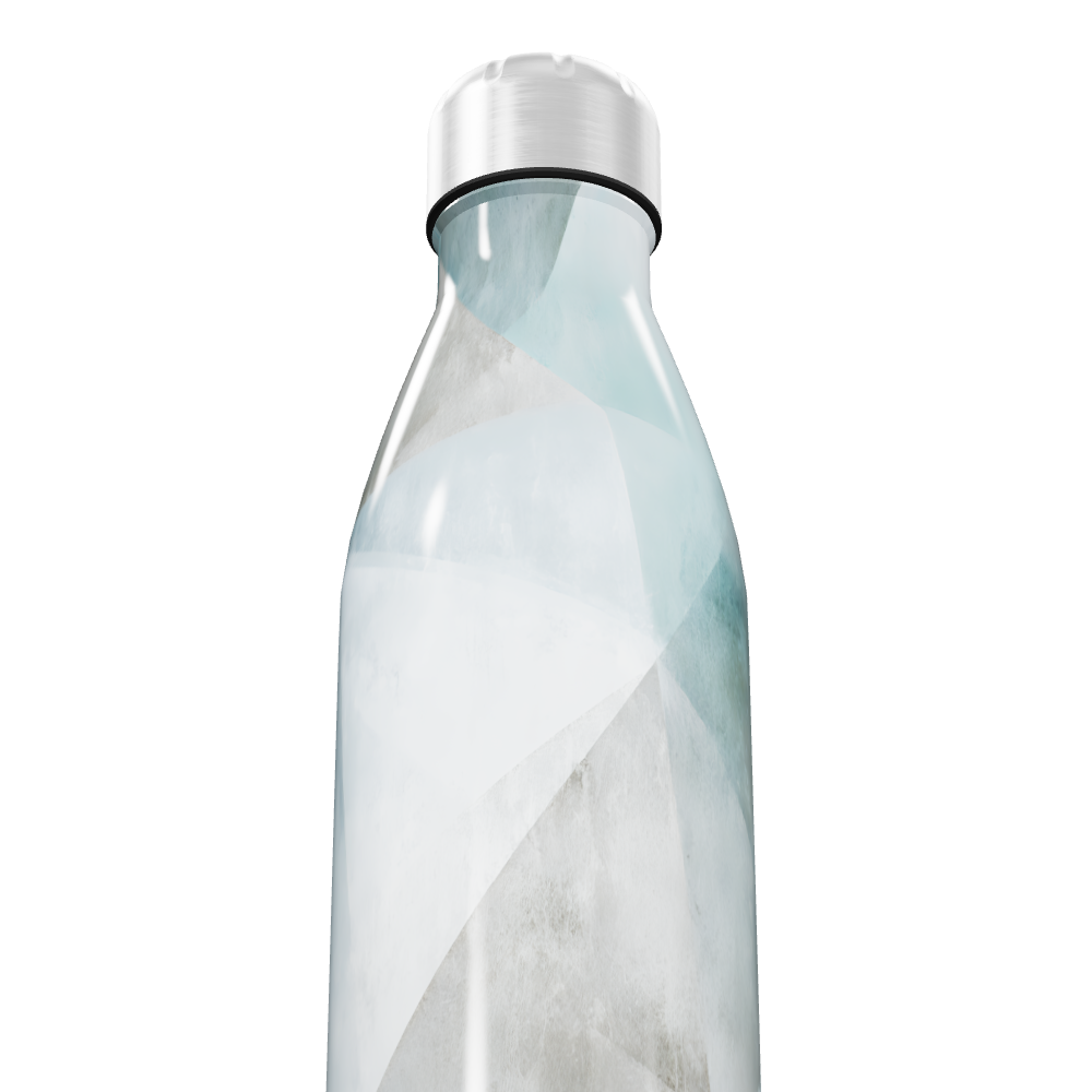 Garrafa Inox Azul - Estampa Geométrica