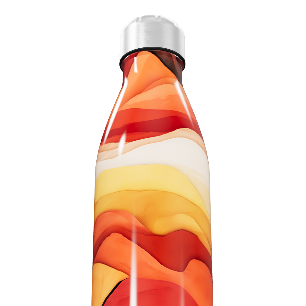 Garrafa Inox - Estampada Laranja e Vermelha