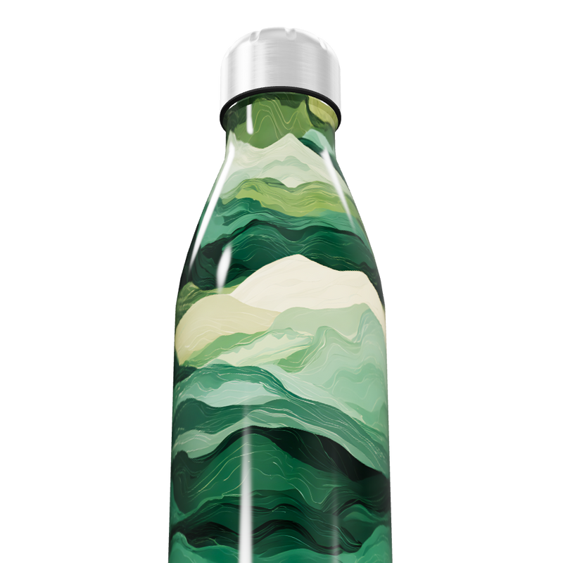 Garrafa Inox Verde - Estampa Abstrata