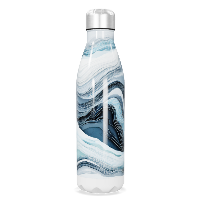 Garrafa Inox - Estampa Ondas Azul