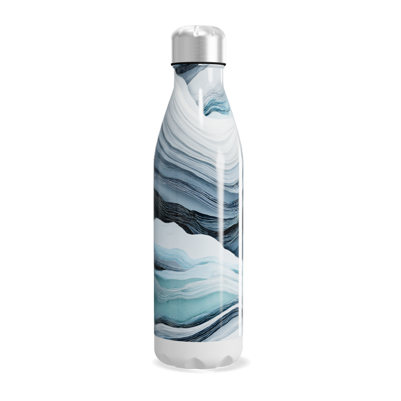 Garrafa Inox - Estampa Ondas Azul