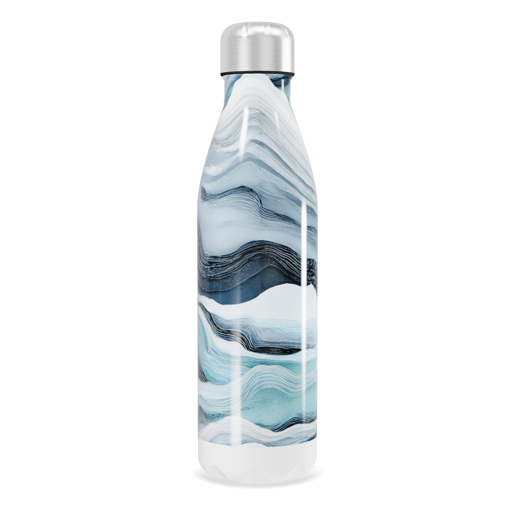 Garrafa Inox - Estampa Ondas Azul