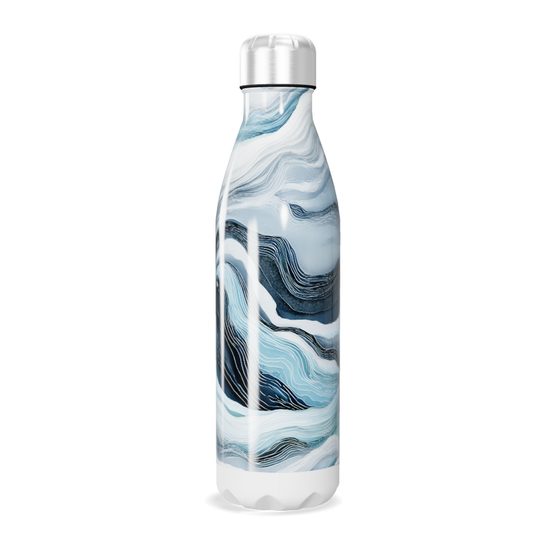 Garrafa Inox - Estampa Ondas Azul