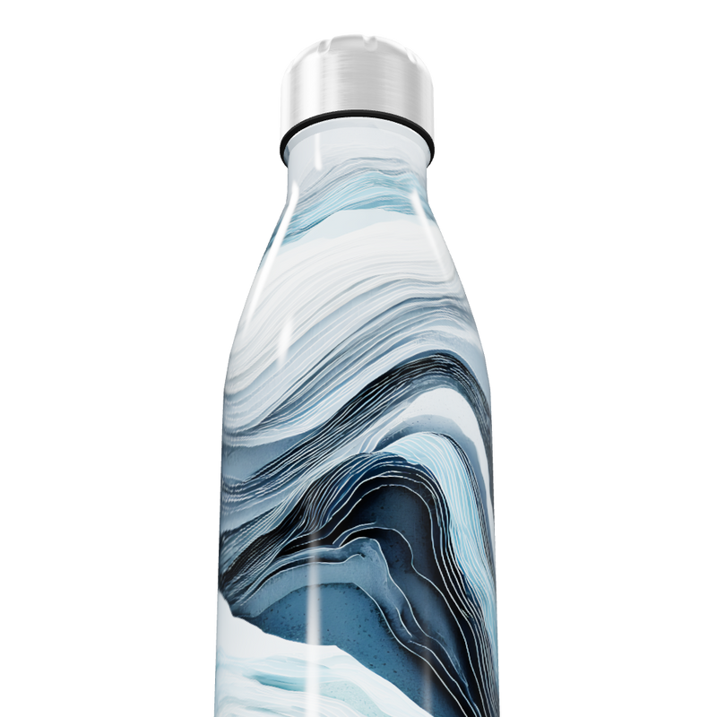 Garrafa Inox - Estampa Ondas Azul