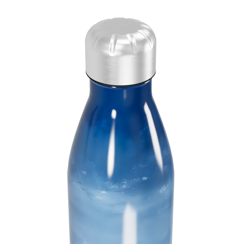 Garrafa Inox - Azul com Estampa de Ondas