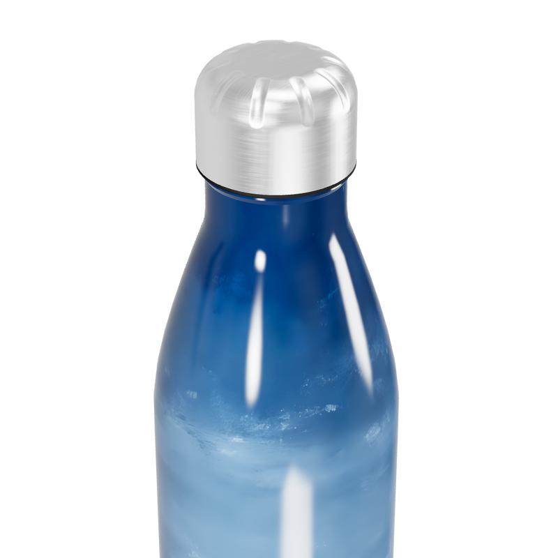 Garrafa Inox - Azul com Estampa de Ondas
