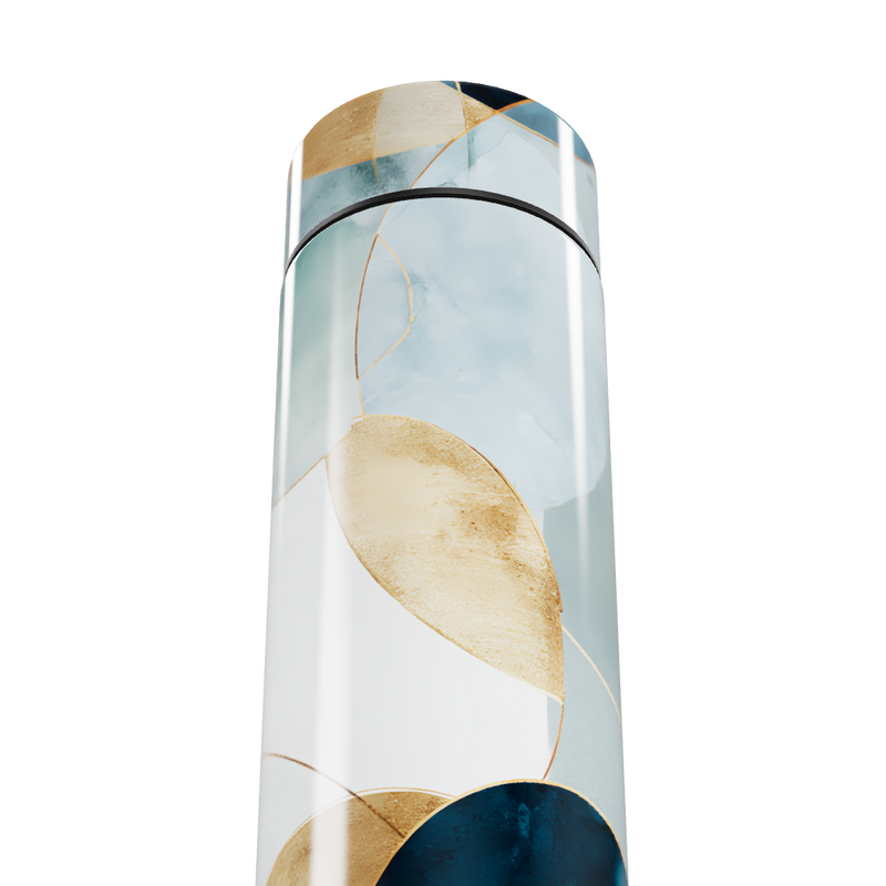 Garrafa Térmica Touch - Design Abstrato Azul