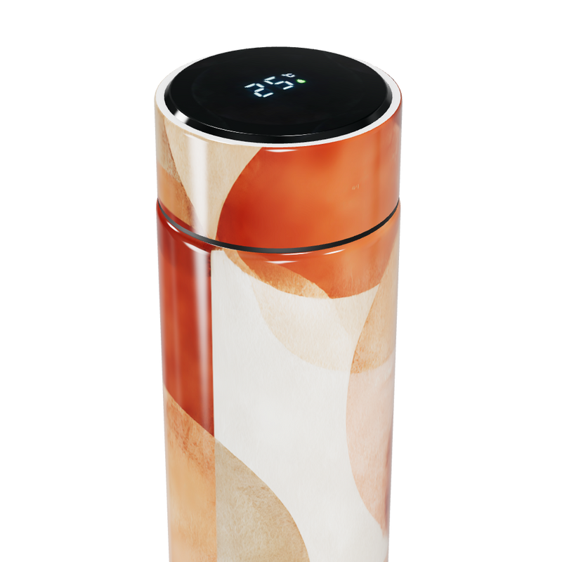 Garrafa Térmica Touch - Estampa Abstrata Laranja