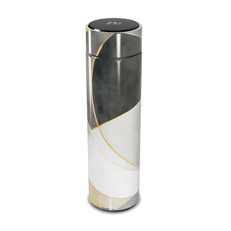 Garrafa Térmica Touch - Preto e Branco com Display