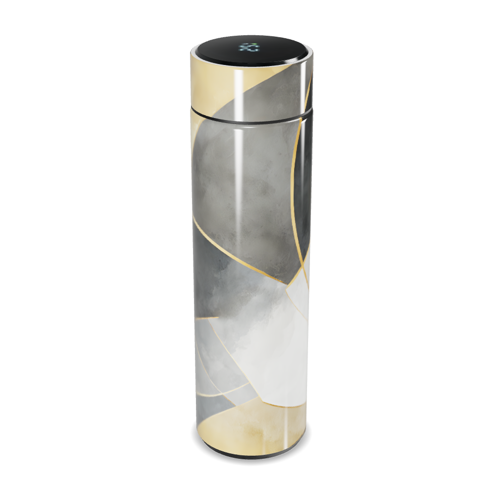 Garrafa Térmica Touch - Preto e Branco com Display