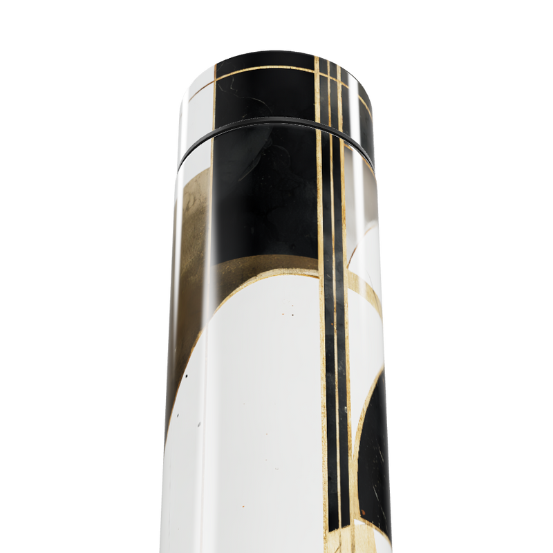 Garrafa Térmica Touch - Estampa Geométrica Preta e Dourada