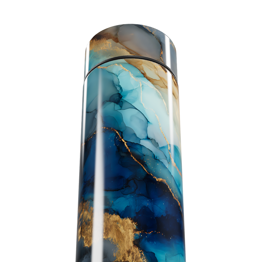 Garrafa Térmica Touch - Azul Mármore Elegante