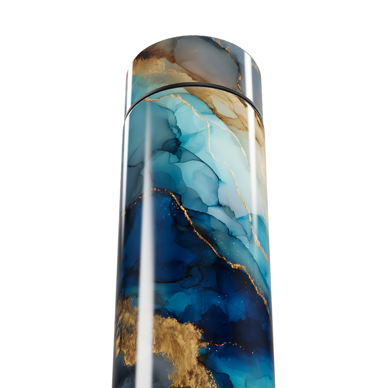 Garrafa Térmica Touch - Azul Mármore Elegante
