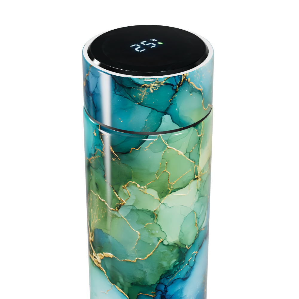 Garrafa Térmica Touch - Estampa Mármore Azul