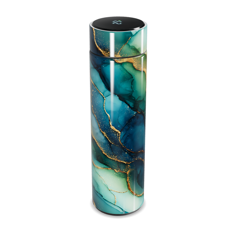 Garrafa Térmica Touch - Design Abstrato Azul